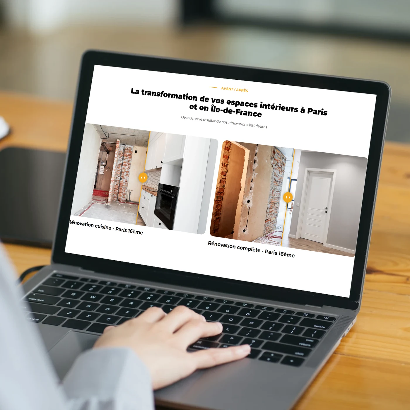 Site internet de MB Concept et Rénovation sur un ordinateur portable