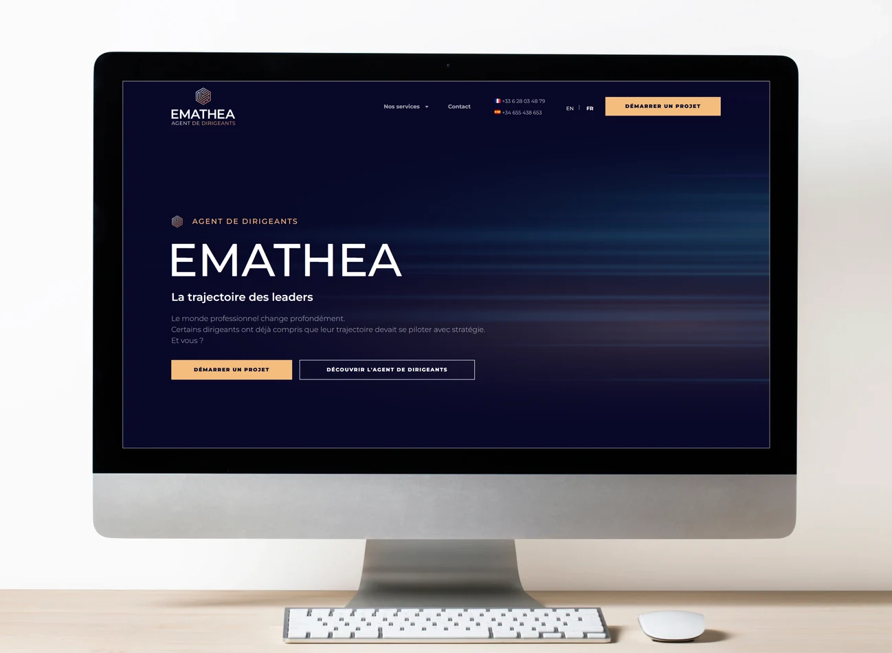 Site internet Emathea présenté sur un écran