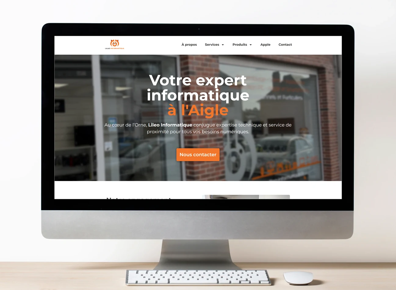 Site internet Lileo Informatique présenté sur un écran