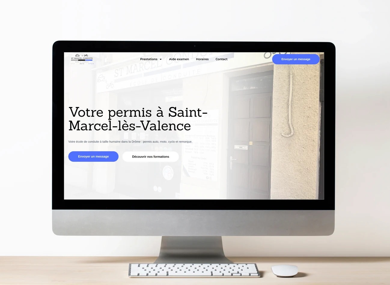 Site internet Stmarcel Conduite présenté sur un écran