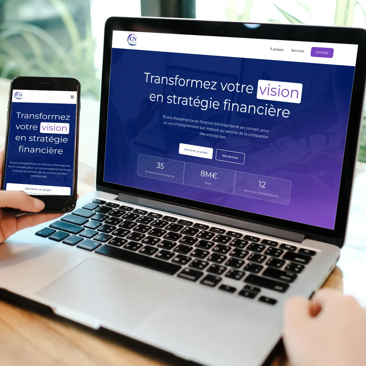 CN Conseil, site internet réalisé par Antoine Koe